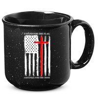 I Stand For the Flag And Kneel For The Cross Flag 15oz Campfire Ceramic Mug