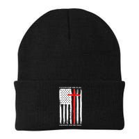 I Stand For the Flag And Kneel For The Cross Flag Beanie