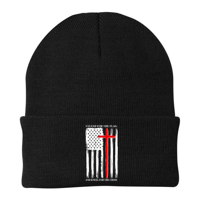 I Stand For the Flag And Kneel For The Cross Flag Beanie