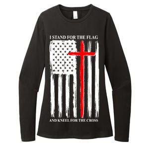 I Stand For the Flag And Kneel For The Cross Flag Womens CVC Long Sleeve Shirt