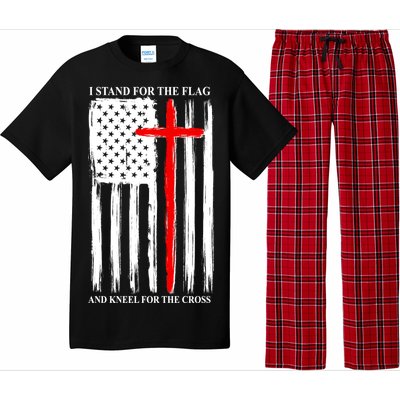 I Stand For the Flag And Kneel For The Cross Flag Pajama Set