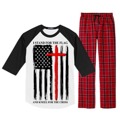 I Stand For the Flag And Kneel For The Cross Flag Raglan Sleeve Pajama Set