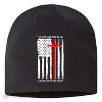 I Stand For the Flag And Kneel For The Cross Flag Sustainable Beanie