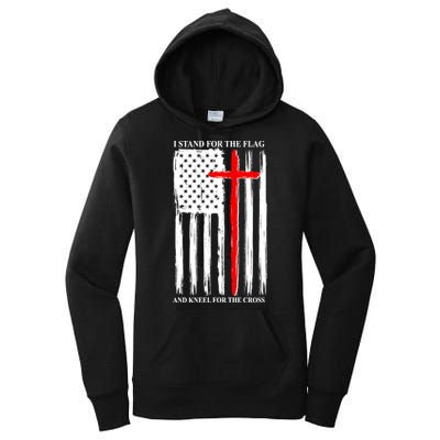 I Stand For the Flag And Kneel For The Cross Flag Women's Pullover Hoodie