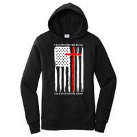 I Stand For the Flag And Kneel For The Cross Flag Women's Pullover Hoodie