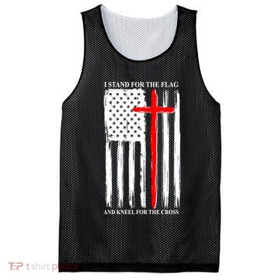 I Stand For the Flag And Kneel For The Cross Flag Mesh Reversible Basketball Jersey Tank