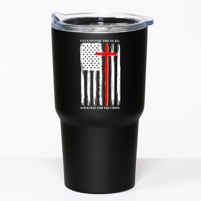 I Stand For the Flag And Kneel For The Cross Flag Tumbler