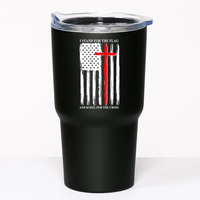 I Stand For the Flag And Kneel For The Cross Flag Tumbler