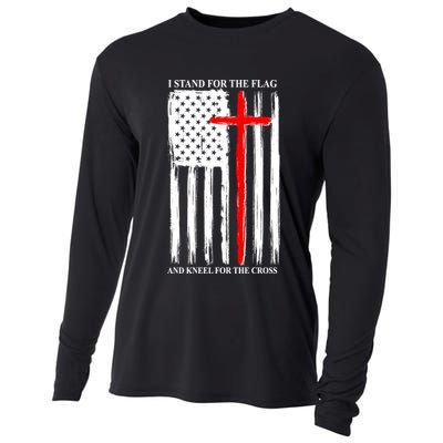I Stand For the Flag And Kneel For The Cross Flag Cooling Performance Long Sleeve Crew