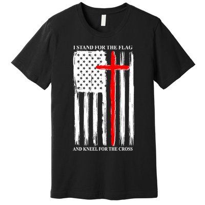 I Stand For the Flag And Kneel For The Cross Flag Premium T-Shirt