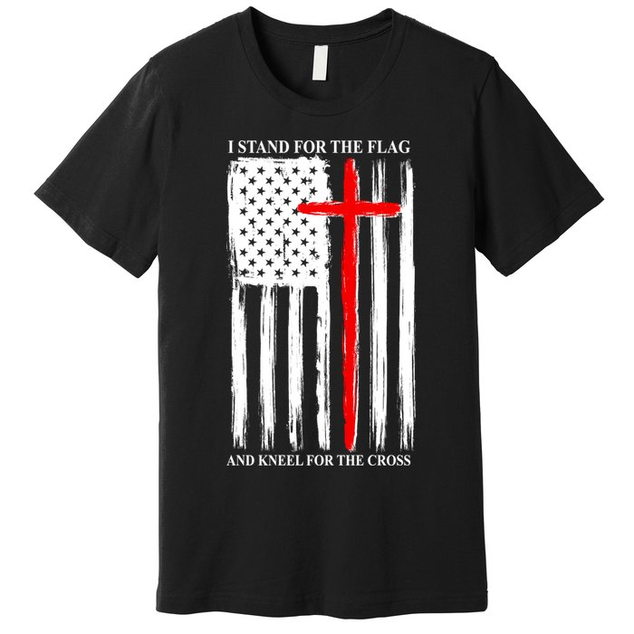 I Stand For the Flag And Kneel For The Cross Flag Premium T-Shirt