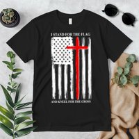 I Stand For the Flag And Kneel For The Cross Flag Premium T-Shirt