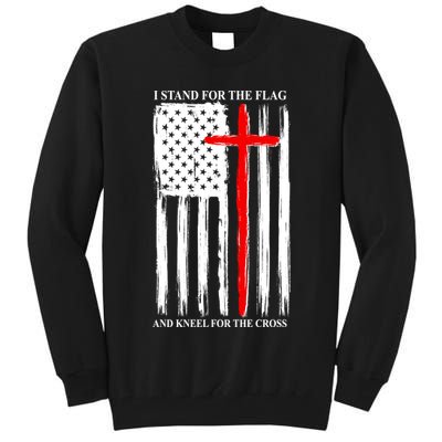 I Stand For the Flag And Kneel For The Cross Flag Tall Sweatshirt