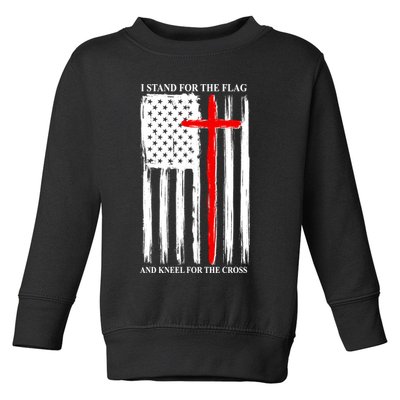 I Stand For the Flag And Kneel For The Cross Flag Toddler Sweatshirt