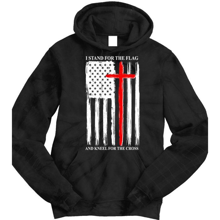 I Stand For the Flag And Kneel For The Cross Flag Tie Dye Hoodie