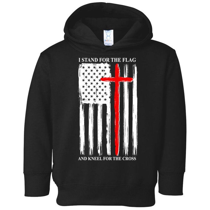 I Stand For the Flag And Kneel For The Cross Flag Toddler Hoodie