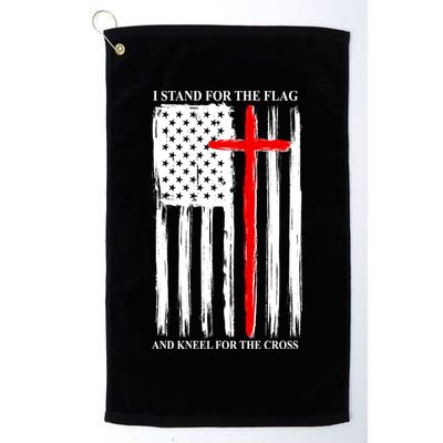 I Stand For the Flag And Kneel For The Cross Flag Golf Towel