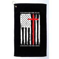I Stand For the Flag And Kneel For The Cross Flag Golf Towel