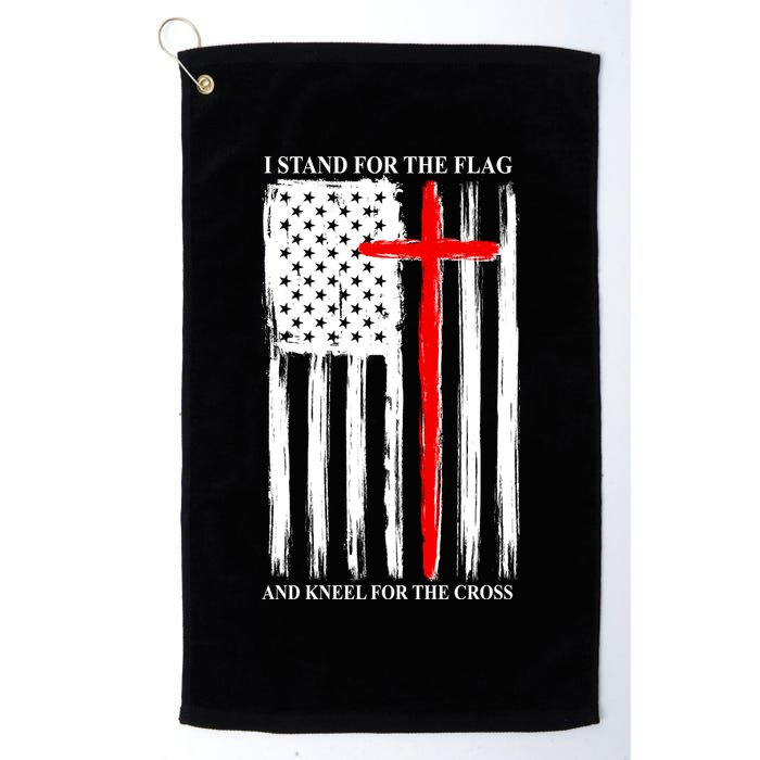 I Stand For the Flag And Kneel For The Cross Flag Golf Towel