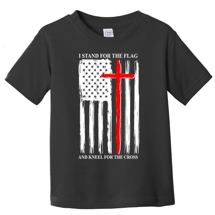 I Stand For the Flag And Kneel For The Cross Flag Toddler T-Shirt