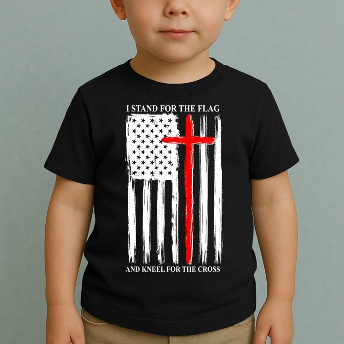 I Stand For the Flag And Kneel For The Cross Flag Toddler T-Shirt