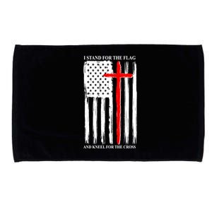 I Stand For the Flag And Kneel For The Cross Flag Microfiber Hand Towel