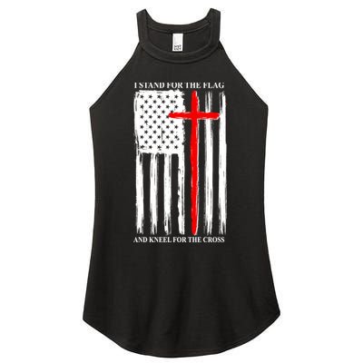 I Stand For the Flag And Kneel For The Cross Flag Women's Perfect Tri Rocker Tank