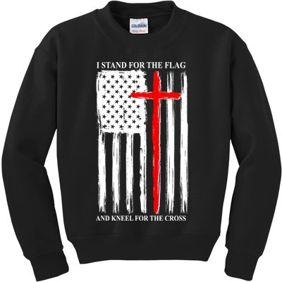I Stand For the Flag And Kneel For The Cross Flag Kids Sweatshirt