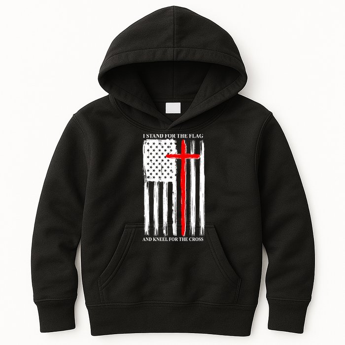 I Stand For the Flag And Kneel For The Cross Flag Kids Hoodie