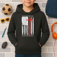I Stand For the Flag And Kneel For The Cross Flag Kids Hoodie