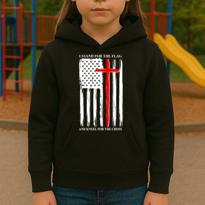 I Stand For the Flag And Kneel For The Cross Flag Kids Hoodie