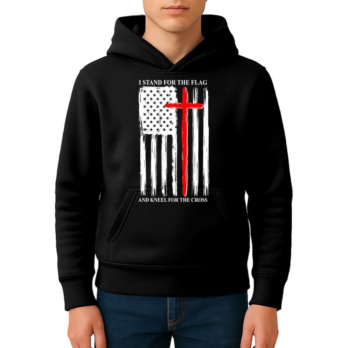 I Stand For the Flag And Kneel For The Cross Flag Kids Hoodie