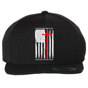 I Stand For the Flag And Kneel For The Cross Flag Wool Snapback Cap