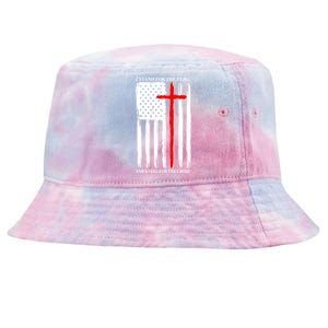 I Stand For the Flag And Kneel For The Cross Flag Tie-Dyed Bucket Hat