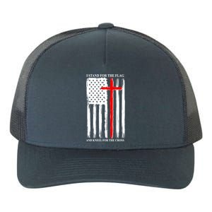 I Stand For the Flag And Kneel For The Cross Flag Yupoong Adult 5-Panel Trucker Hat