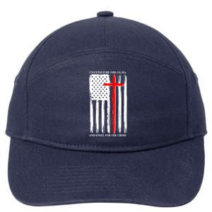 I Stand For the Flag And Kneel For The Cross Flag 7-Panel Snapback Hat