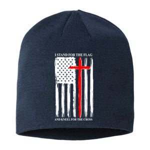 I Stand For the Flag And Kneel For The Cross Flag Sustainable Beanie