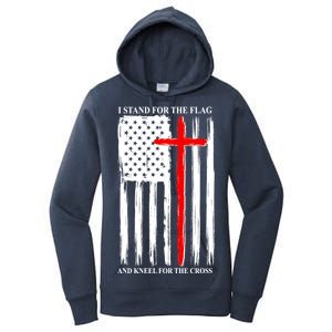 I Stand For the Flag And Kneel For The Cross Flag Women's Pullover Hoodie