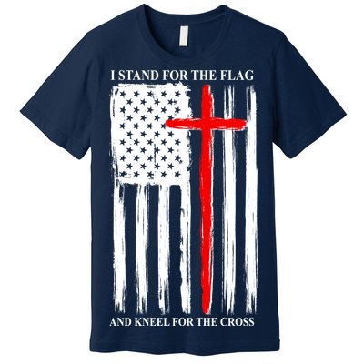 I Stand For the Flag And Kneel For The Cross Flag Premium T-Shirt