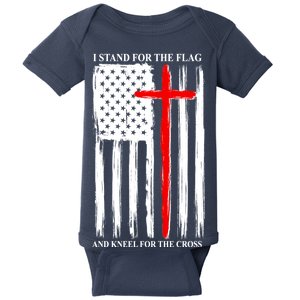 I Stand For the Flag And Kneel For The Cross Flag Baby Bodysuit