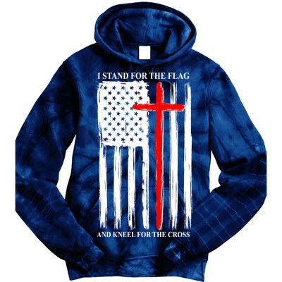 I Stand For the Flag And Kneel For The Cross Flag Tie Dye Hoodie