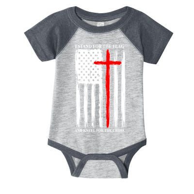I Stand For the Flag And Kneel For The Cross Flag Infant Baby Jersey Bodysuit