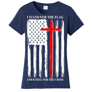 I Stand For the Flag And Kneel For The Cross Flag Women's T-Shirt