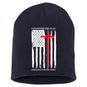 I Stand For the Flag And Kneel For The Cross Flag Short Acrylic Beanie