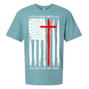 I Stand For the Flag And Kneel For The Cross Flag Sueded Cloud Jersey T-Shirt