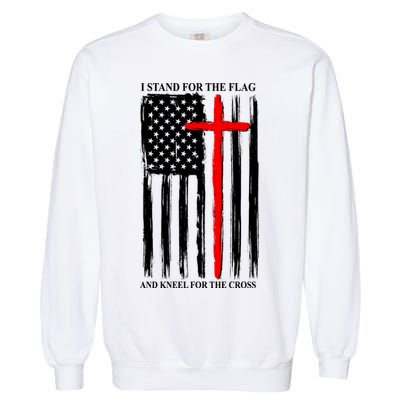 I Stand For the Flag And Kneel For The Cross Flag Garment-Dyed Sweatshirt