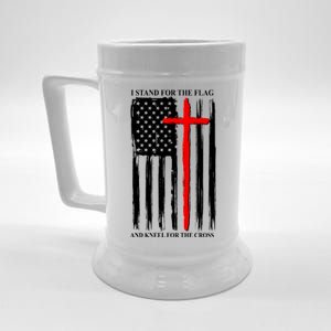 I Stand For the Flag And Kneel For The Cross Flag Beer Stein