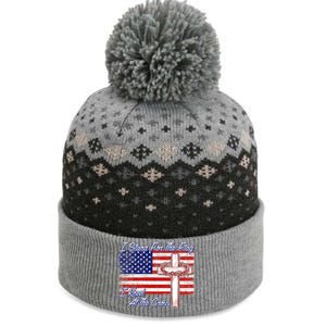 I Stand For The Flag I Kneel For The Cross Crown Of Thorns The Baniff Cuffed Pom Beanie