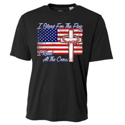 I Stand For The Flag I Kneel For The Cross Crown Of Thorns Cooling Performance Crew T-Shirt