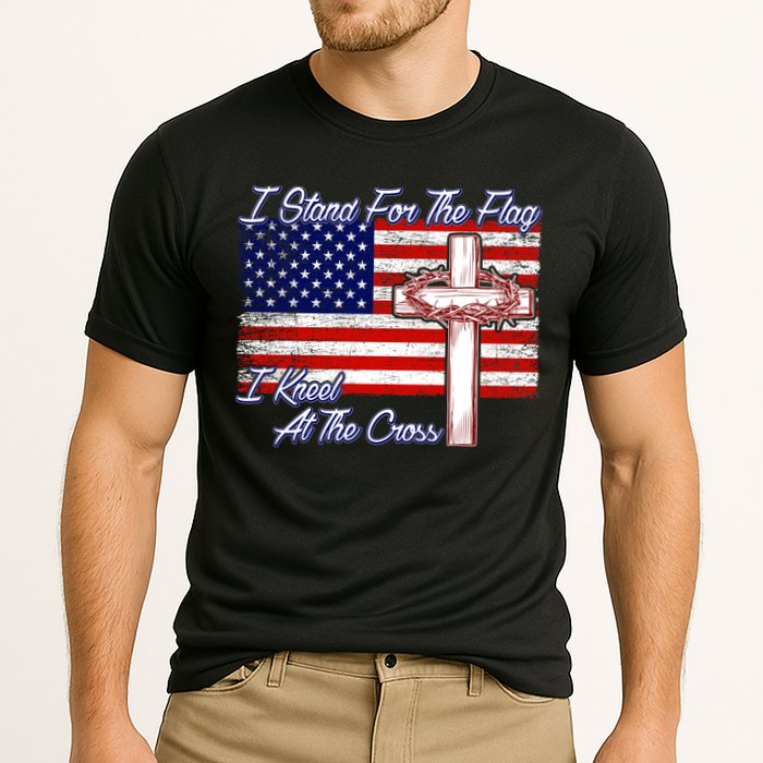I Stand For The Flag I Kneel For The Cross Crown Of Thorns Performance Shirt